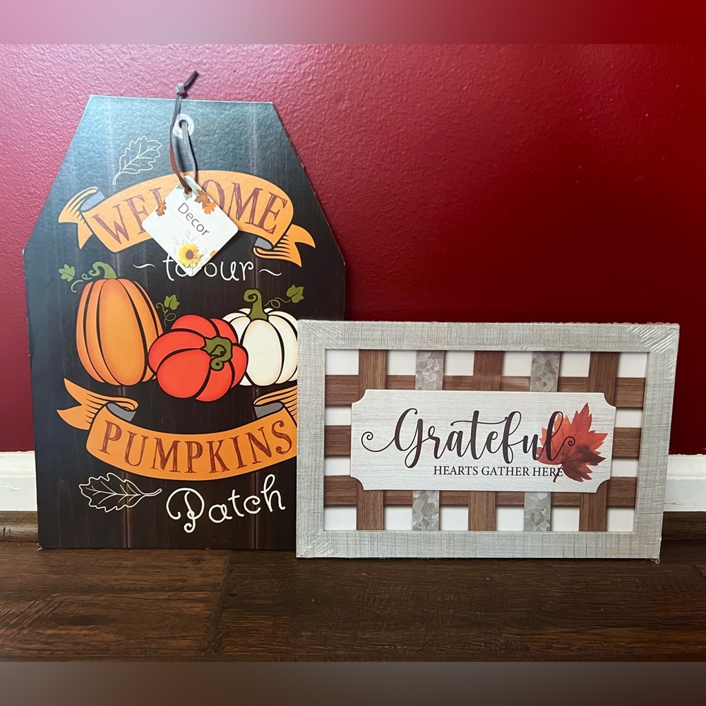 Set of 2 Fall Decor Signs